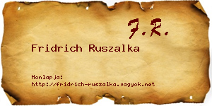 Fridrich Ruszalka névjegykártya
